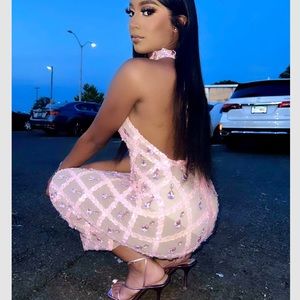 Pink Custom Diamond Dress